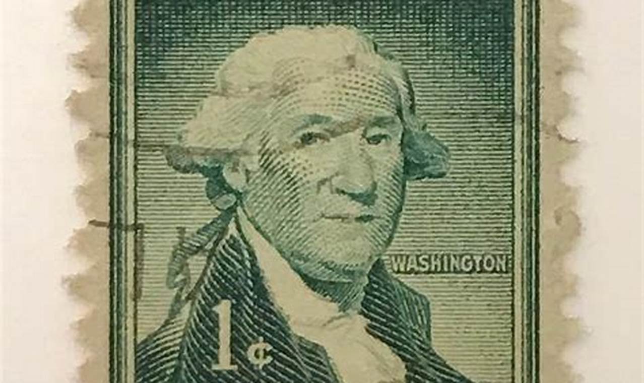 Classic 1 Cent Washington Stamp Green & Rare