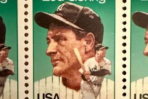 Value of a 25 Cent Lou Gehrig Stamp: Guide | Old Stamp Collecting Guide: Discover, Value & Preserve Vintage Stamps