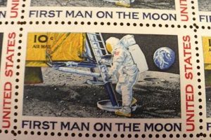 Historic 10c Moon Landing Stamp: Value & Guide | Old Stamp Collecting Guide: Discover, Value & Preserve Vintage Stamps